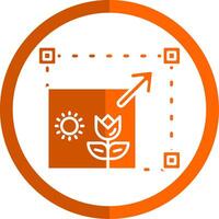 Resizing Glyph Orange Circle Icon vector