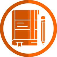 Note Glyph Orange Circle Icon vector