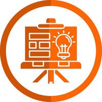 Moodboard Glyph Orange Circle Icon vector