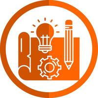 Blueprint Glyph Orange Circle Icon vector