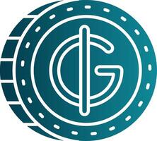 Guarani Glyph Gradient Round Corner Icon vector