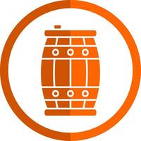 Barrel Glyph Orange Circle Icon vector