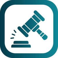 Gavel Glyph Gradient Round Corner Icon vector