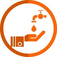 Wudu Glyph Orange Circle Icon vector