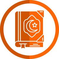 Quran Glyph Orange Circle Icon vector