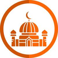 Dome Glyph Orange Circle Icon vector