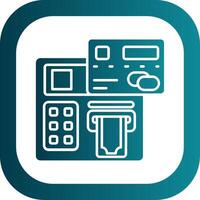 Atm Glyph Gradient Round Corner Icon vector