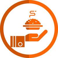 Give Glyph Orange Circle Icon vector