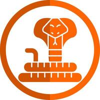 Cobra Glyph Orange Circle Icon vector