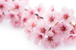 AI generated Sakura flower cherry blossom isolated on white background. Shallow depth. Soft toned photo