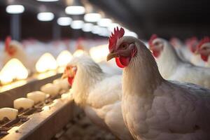 AI generated Factory farming of hens and egg production in Europe. photo