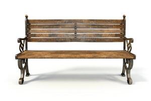 AI generated Bench isolated on white background photo