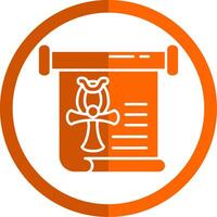 History Glyph Orange Circle Icon vector