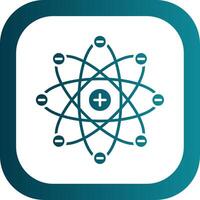Atom Glyph Gradient Round Corner Icon vector