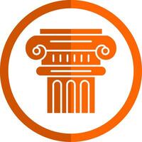 Pillar Glyph Orange Circle Icon vector