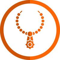 Necklace Glyph Orange Circle Icon vector