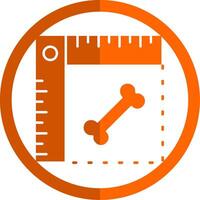 Ruler Glyph Orange Circle Icon vector