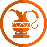 Kettle Glyph Orange Circle Icon vector