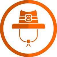 Hat Glyph Orange Circle Icon vector