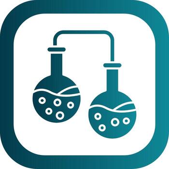 experimentar glifo degradado redondo esquina icono vector