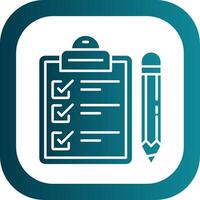 Exam Glyph Gradient Round Corner Icon vector