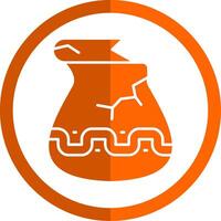 Jar Glyph Orange Circle Icon vector