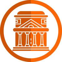 Pantheon Glyph Orange Circle Icon vector