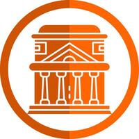 Pantheon Glyph Orange Circle Icon vector