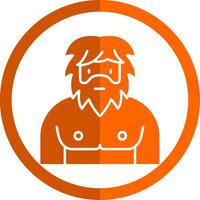Men Glyph Orange Circle Icon vector