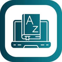 Dictionary Glyph Gradient Round Corner Icon vector