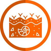 Fossil Glyph Orange Circle Icon vector