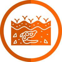 Fossil Glyph Orange Circle Icon vector