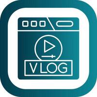 Vlog Glyph Gradient Round Corner Icon vector