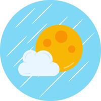 Moon Flat Blue Circle Icon vector