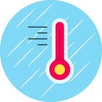 Thermometer Flat Blue Circle Icon vector