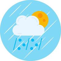 granizo plano azul circulo icono vector