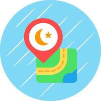 Mosque Flat Blue Circle Icon vector