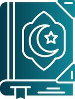 Quran Glyph Gradient Round Corner Icon vector