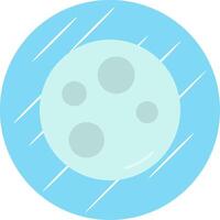 Moon Flat Blue Circle Icon vector