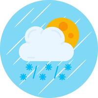 Snow Flat Blue Circle Icon vector