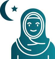 Muslim Glyph Gradient Round Corner Icon vector