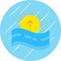 Sunrise Flat Blue Circle Icon vector