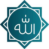 Allah Glyph Gradient Round Corner Icon vector