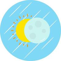 Eclipse Flat Blue Circle Icon vector