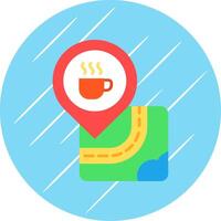 café plano azul circulo icono vector