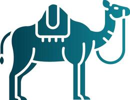 Camel Glyph Gradient Round Corner Icon vector