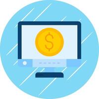 Dollar Flat Blue Circle Icon vector