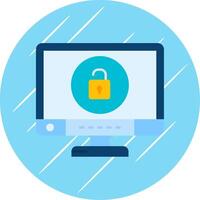 Unlock Flat Blue Circle Icon vector