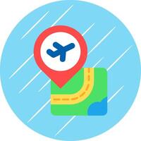 Airport Flat Blue Circle Icon vector