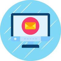 Email Flat Blue Circle Icon vector